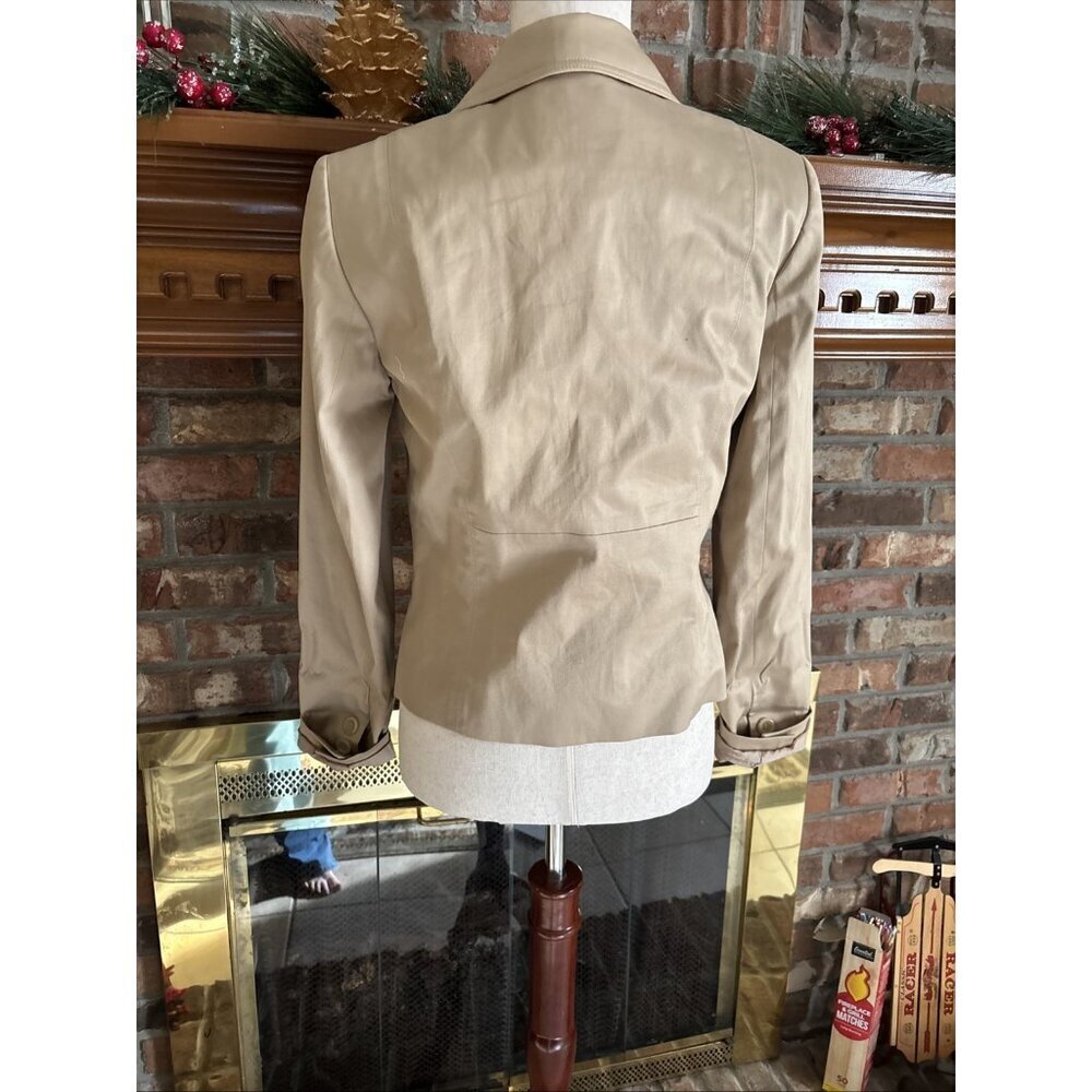 casual Corner Tan Chino Cotton Blazer Size 6 See Measurements - Picture 3 of 6